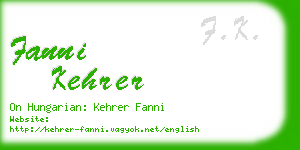 fanni kehrer business card